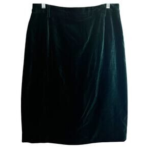 MONDI Vintage Velvet Skirt Womens Size 12 Waist Forest Green Corporate Holiday